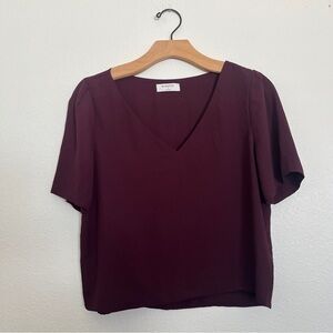 maroon aritzia babaton work blouse